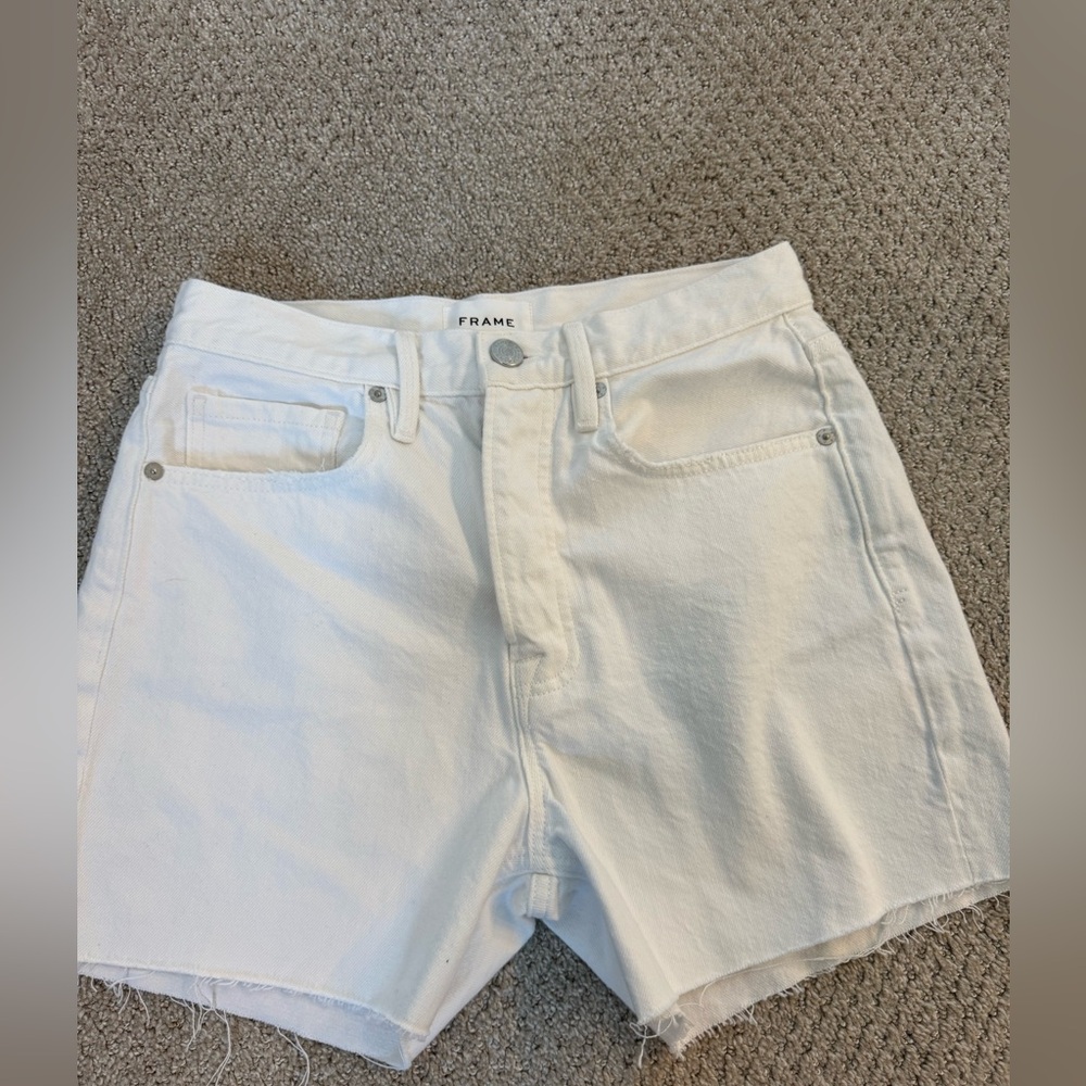 Frame Denim Women's Classic White Jean Shorts